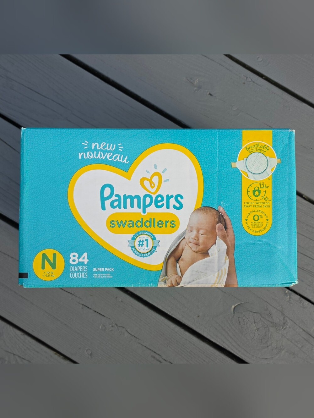 Pampers Swaddlers Newborn Size N Baby Diapers 84 Count Up to 10lbs